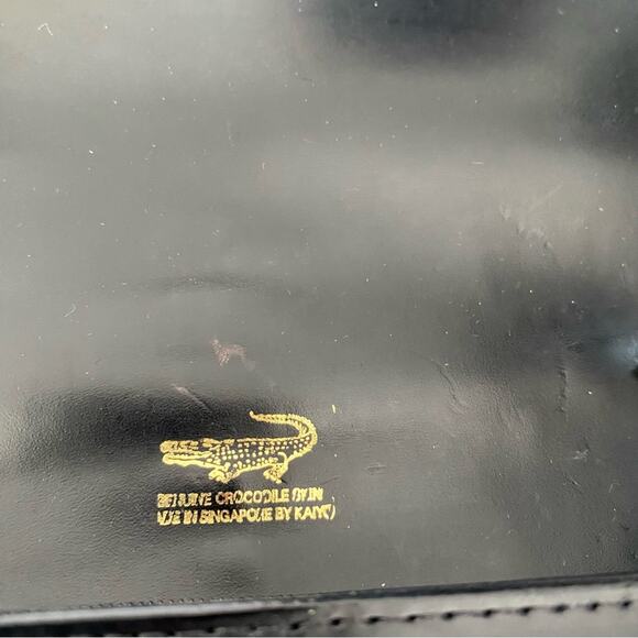 Vintage Crocodile Black Small Purse with Gold Tone Chain Singapore - Picture 7 of 7